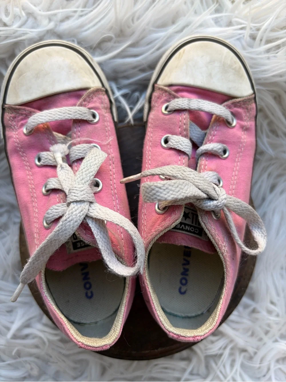 Kids Pink Converse Canvas Sneakers - Casual Lace-Up Shoes